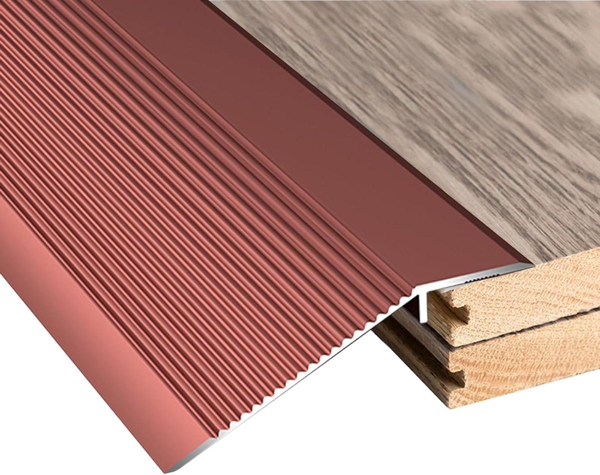 Vloerstrip Deuropening - Drempelrand Metaal - Gladde Overgang - Verstelbare Helling - 105 cm Lengte - Rood