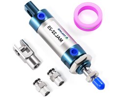 Luchtcilinder Dubbele Actie - Pneumatische Cilinder - Industriële Automatisering - Verstelbare Buffer - 32mm Boring 25mm Slag - Aluminium