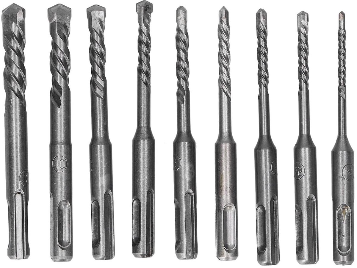 Steenboor Set - Metselwerk Boren - Beton Boren - Tungsten Carbide Tip - 9 Delig - Metaal