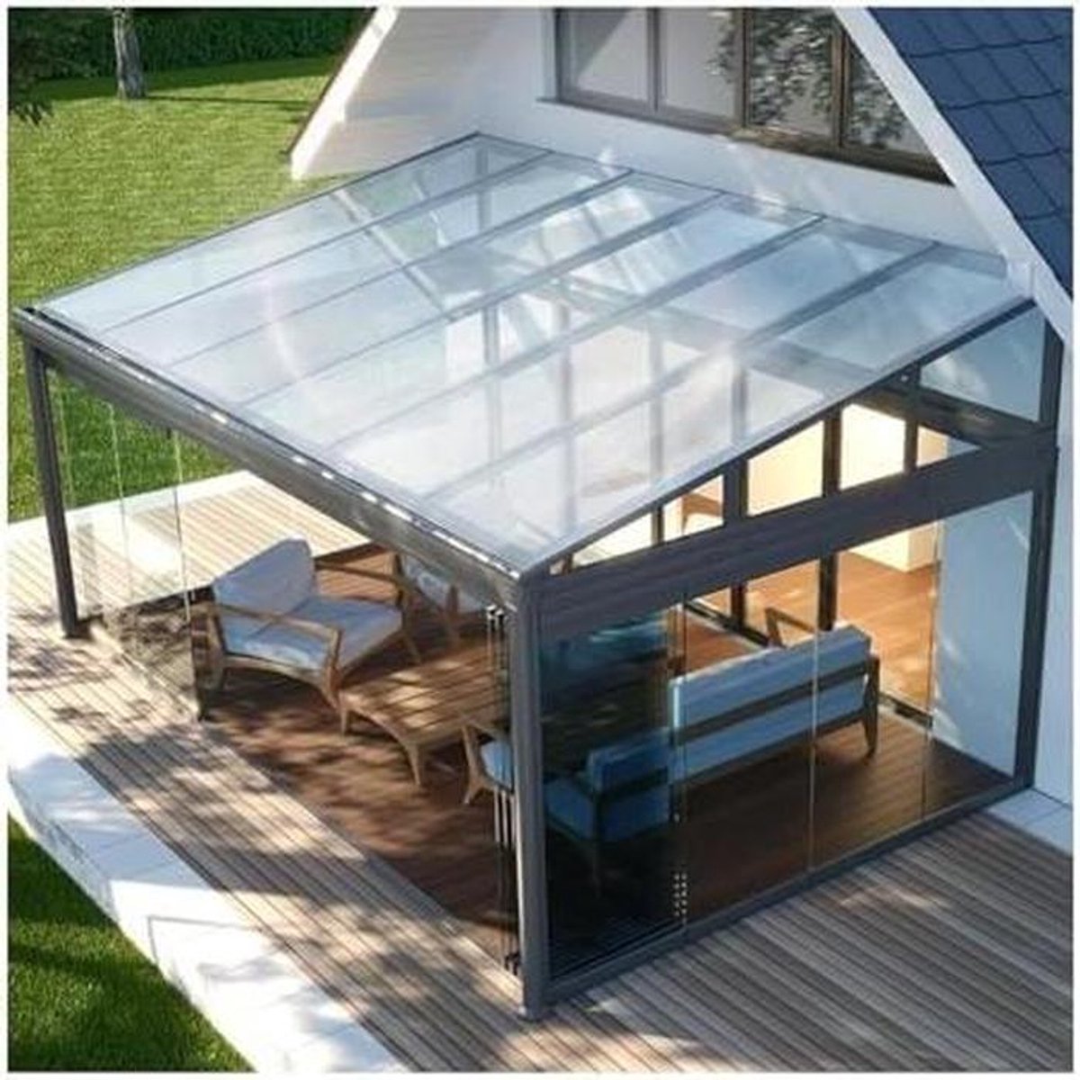 Transparante dakplaten - Polycarbonaat panelen - Kas en carport - UV bescherming - 80 x 100 cm - Licht transparant