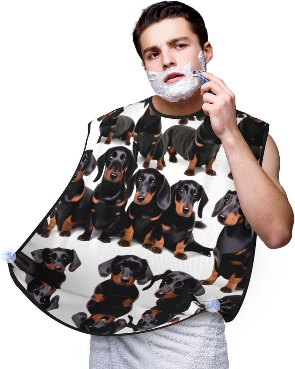 Baard Schort - Scheer Labbetje - Scheren En Trimmen - Waterdicht Non-Stick - 73x107 cm - Zwart