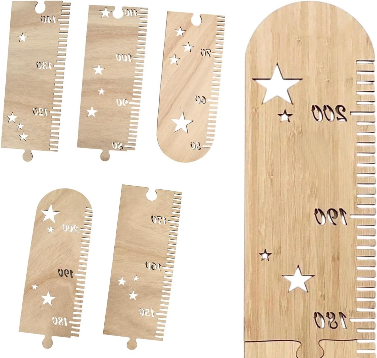 Houten groeimeter voor kinderen - verwijderbare hoogtekaart, ideale meetlat voor de groei en ontwikkeling van je kind, perfect voor kinderkamers en educatieve doeleinden