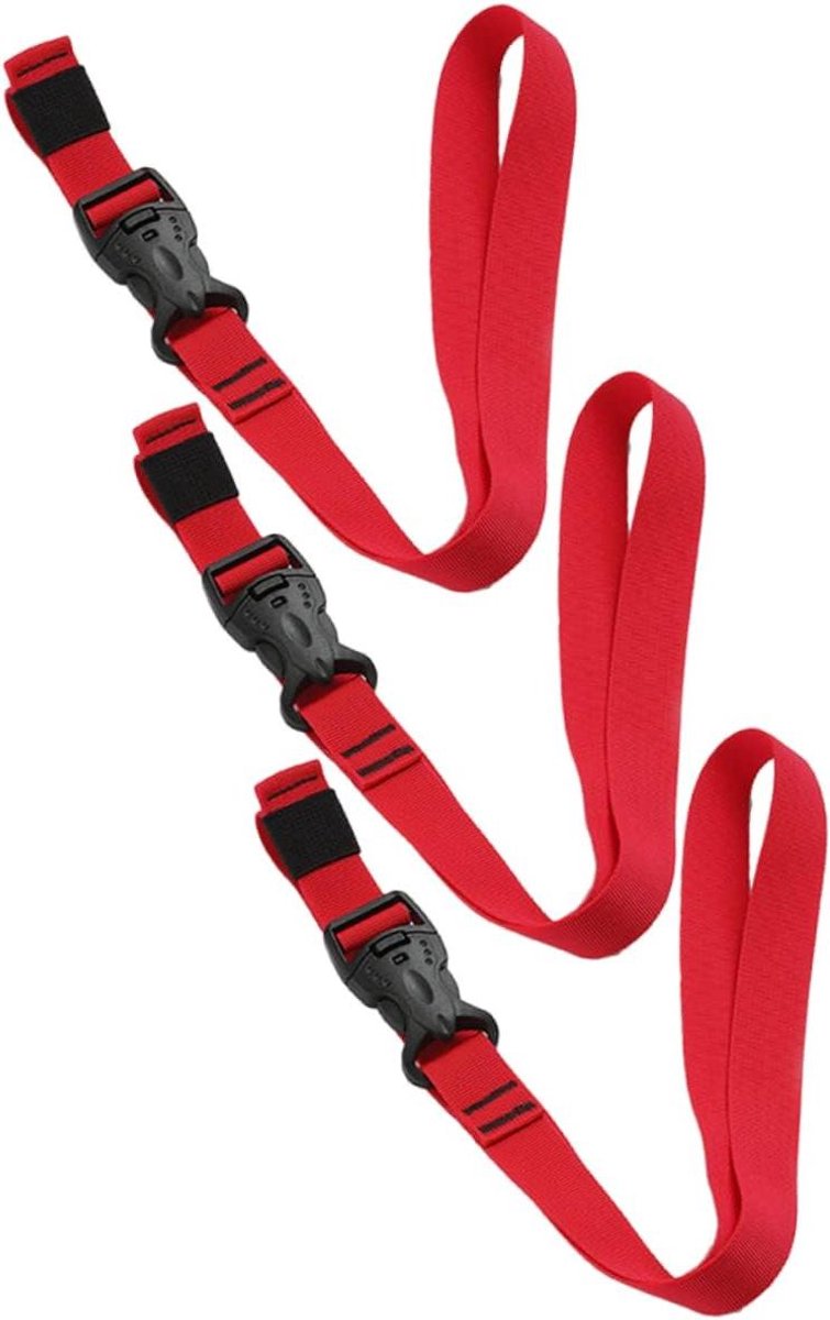 Spanbanden Set - Bagage Riemen - Vervoer Vastzetten - Verstelbaar Systeem - 3 Stuks - Diverse Kleuren