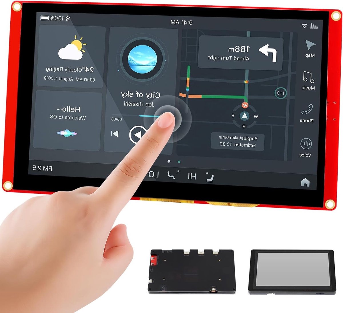 7 inch HMI LCD Touch Screen 800×480 met Acryl Behuizing voor ESP32 en Arduino, Geschikt voor LVGL en MicroPython