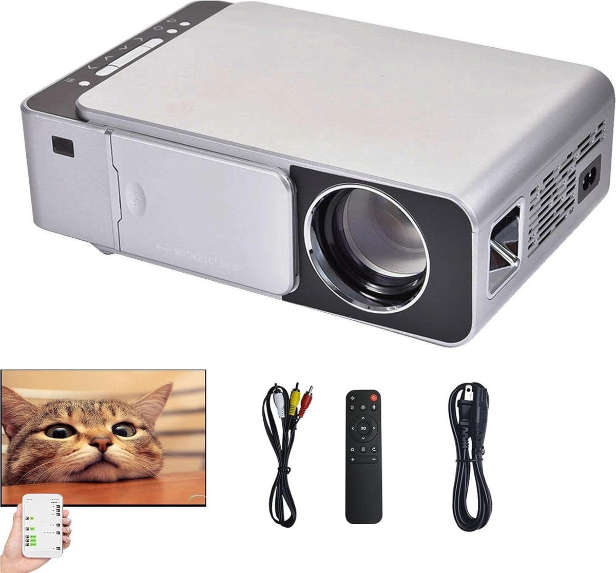 4K Beamer - Draadloze Projector - Thuisbioscoop Ervaren - Ruisonderdrukking - 150 inch Projectie - Zwart