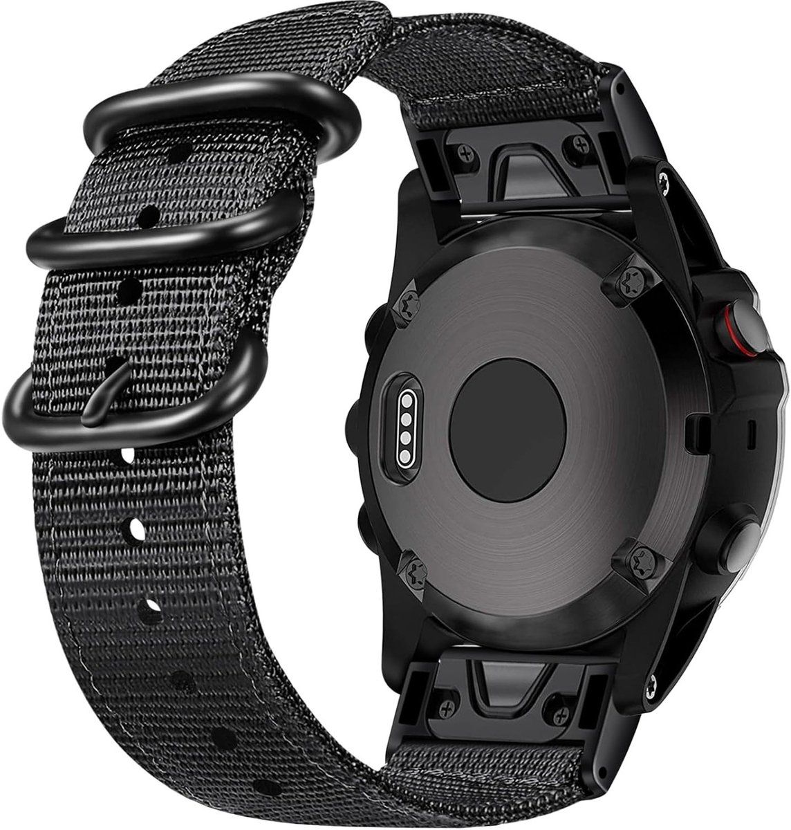 Ademend Nylon Horlogeband voor Garmin Fenix 3, Fenix 5X en Fenix 6X Pro, Verstelbare Sportband met RVS Gesp voor Comfort en Duurzaamheid