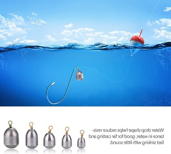 Visgewichten Set voor Drop Shot en Wacky Rig - Inclusief Offset Haak en Tackle (20 Stuks) van Merkloos — afbeelding 2