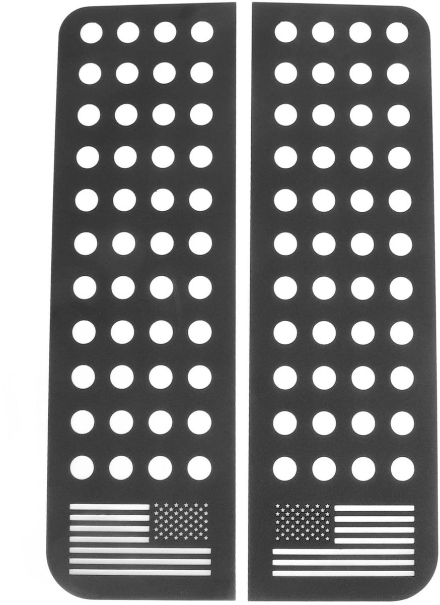 Allecto - Achterdeur Raamstickers Aluminium - Makkelijk aan te brengen - Zilver - 2 Stuks - Geschikt voor JK Unlimited - 2007 tot 2017