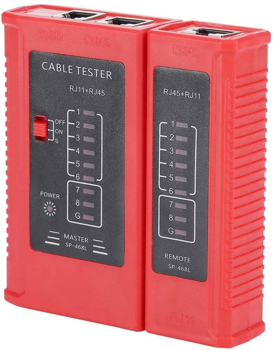 Allecto - Netwerk Kabel Tester - Continuïteitstest voor Netwerkkabels - RJ45 en RJ11 - Gebruiksvriendelijk - Inclusief LED Indicator - Geschikt voo...