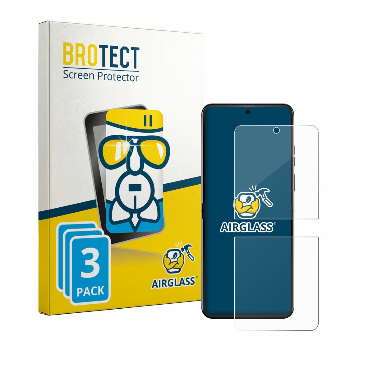 Screenprotector 3 Stuks voor Motorola Razr 70 Beschermglas transparant