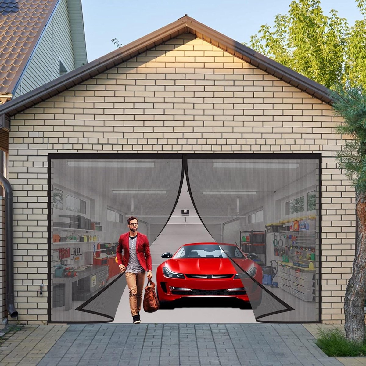 Vliegendeur Magneet - Hor Deur - Buiten Binnen - Automatisch Sluitend - 205x205 cm - Zwart