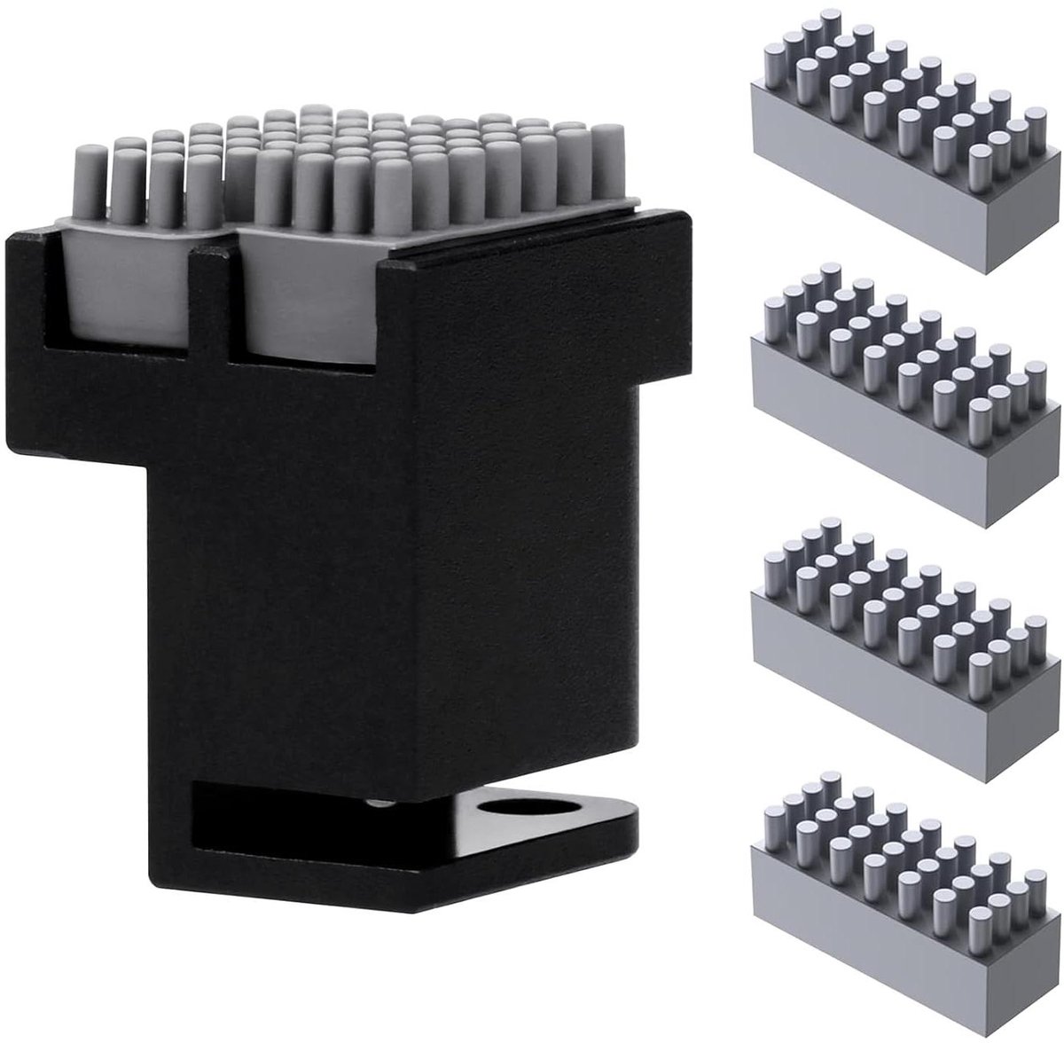 Reinigingsgereedschap Kit - Sproeier Borstel - 3D Printen - Snap-on Montage - 5 Delig - Zwart