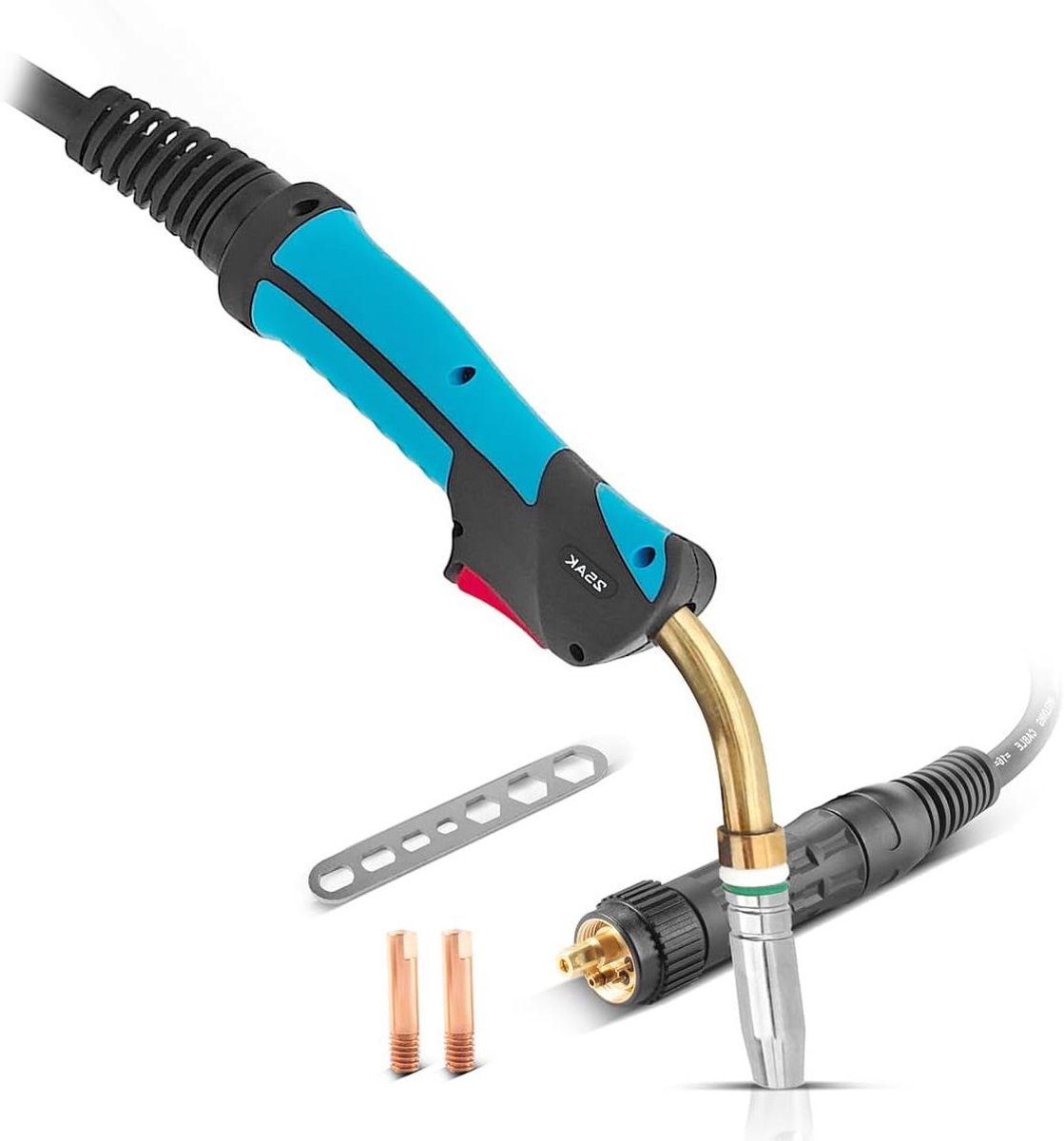 Lasbrander MIG MAG - Laspistool - Beschermgas Lassen - Luchtgekoeld 230A - 3 meter slang - Turquoise