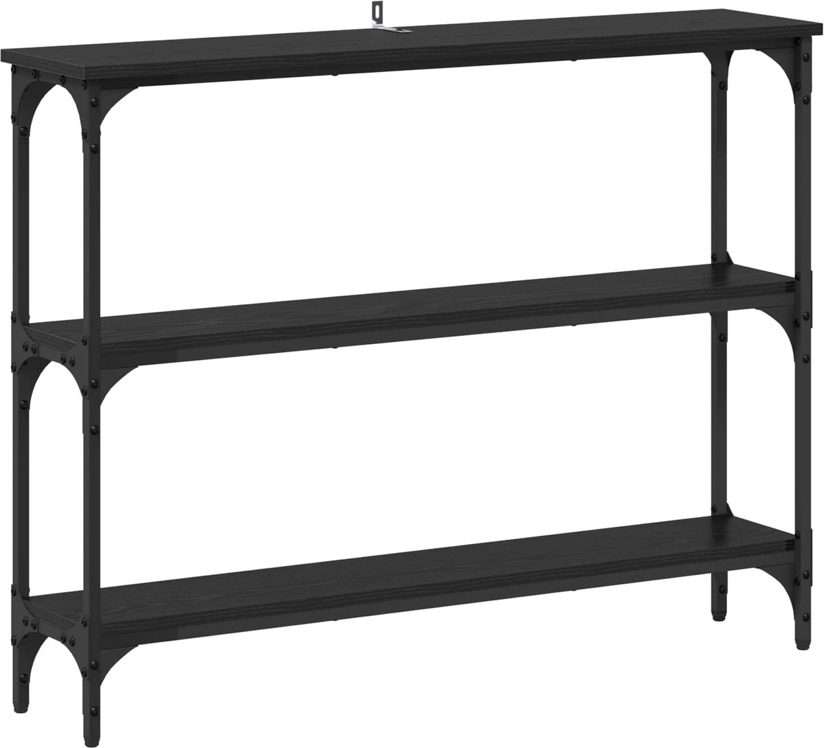 vidaXL Wandtafel - Zwart - eiken - 100 - x - 22,5 - x - 75 - cm - Bewerkt - hout Zwart eiken