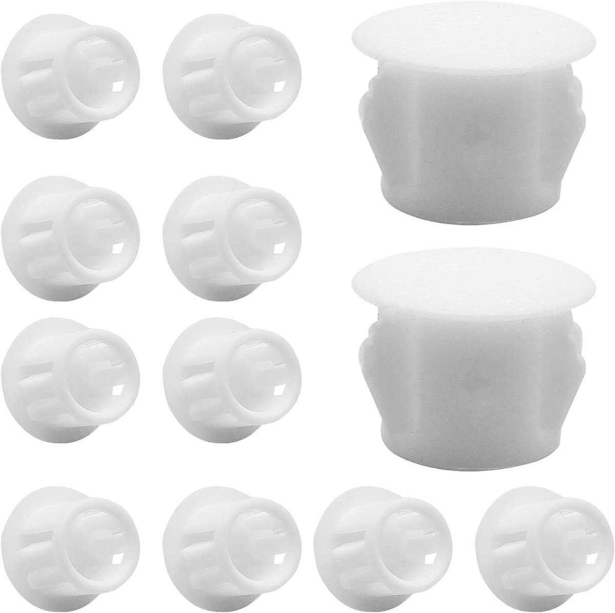 Plastic Gatpluggen - Afdekpluggen Rond - Meubels Afwerken - Snap Ontwerp - 50 Stuks - Wit
