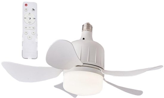 Plafondventilator met verlichting en afstandsbediening - 3 lichtstanden - Perfect voor thuis, restaurant en kantoor (Afmetingen: 120x115x180mm) — afbeelding 5