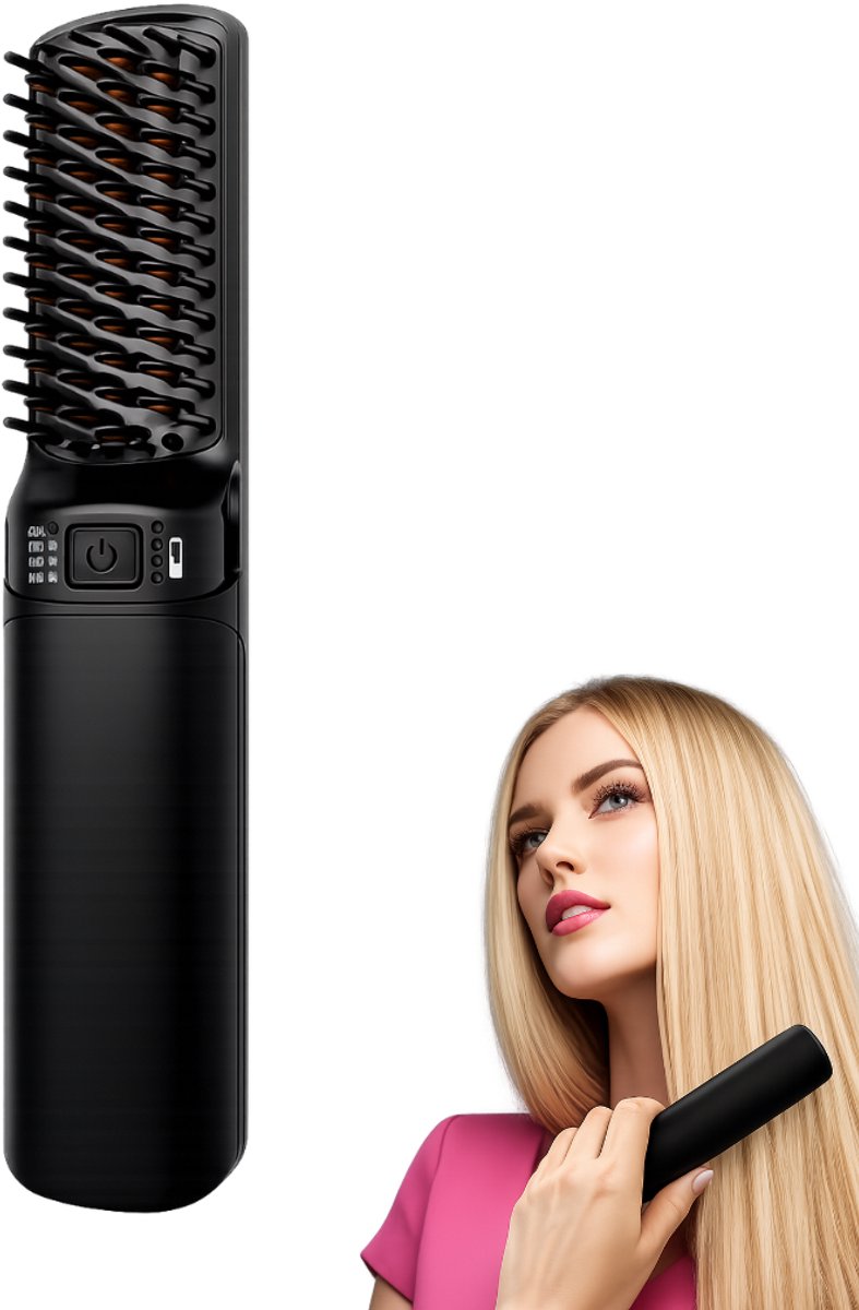 Bol.com Draadloze Stijlborstel - Keramisch - ionen technologie - Stijlkam - Stijlborstels - Warmte borstel - Brush - Elektrische... aanbieding