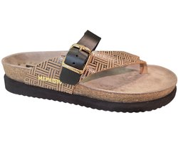 Mephisto Helen Mix Helios Black Teenslippers Zwart Goud Leer Dames - Zwart/Goud - 37