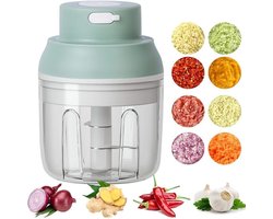 Uienhakker, uiensnijder, elektrische groentesnijder, elektrische knoflookhakker, 250 ml, USB oplaadbaar, voor gebruik.