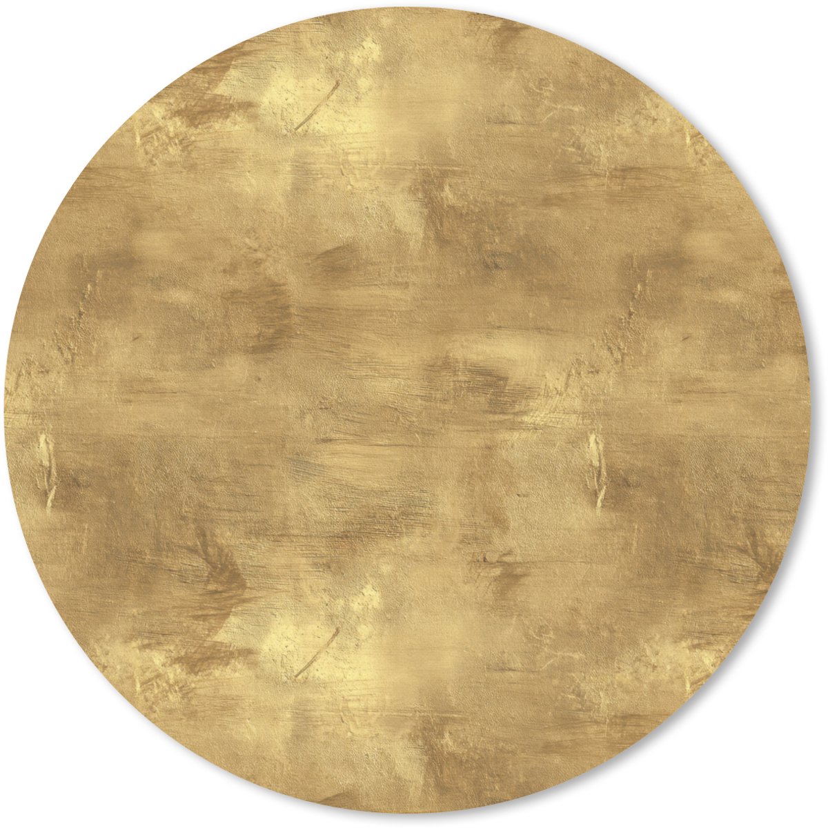 Muismat rond 50x50 cm - Mousepad Industrieel - Textuur - Goud - Ronde muismatten