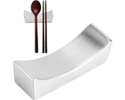 Stainless Steel Chopstick Holder - Reusable - Non-Stick Coating - Silver Rods - Table Cutlery Rest - Spoons en Bestekhouder