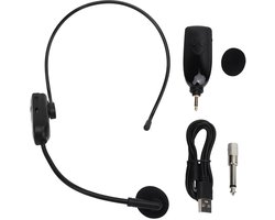 SPHProducts - Draadloze Microfoonheadset - 25 M Bereik - 15 Uur Werktijd - Geschikt voor Lesgeven - UHF Hoofdmicrofoon - Ideaal voor Spraakopname