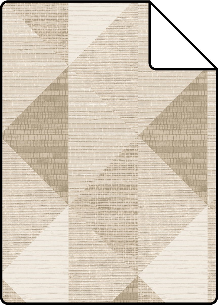 Proefstaal Origin Wallcoverings behang grasweefsel in grafisch 3D motief zand beige - 26.5 x 21 cm - 347882-S