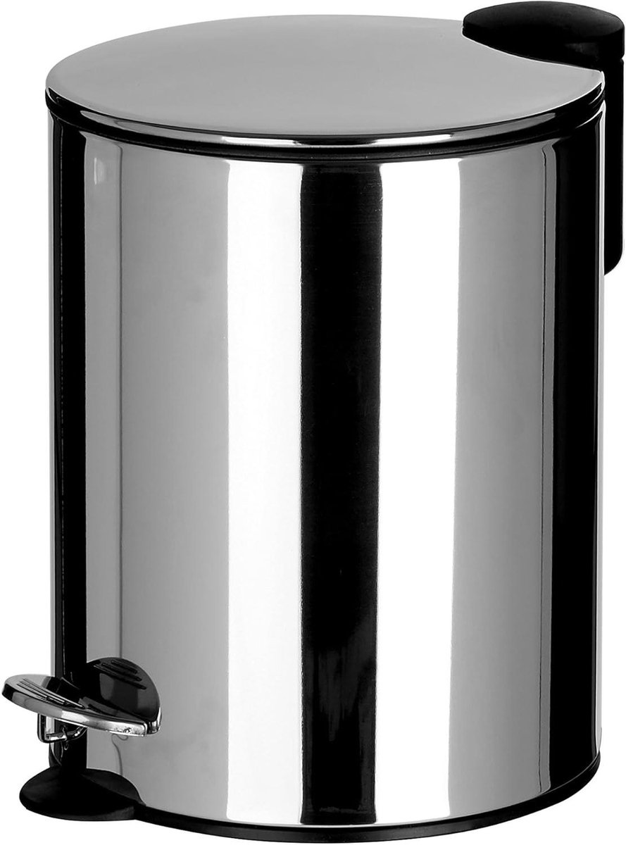 Pedaalemmer Prullenbak - Keuken Afvalbak - Hygiënisch Afval Beheer - Soft Close Deksel - 5 Liter - Zilver