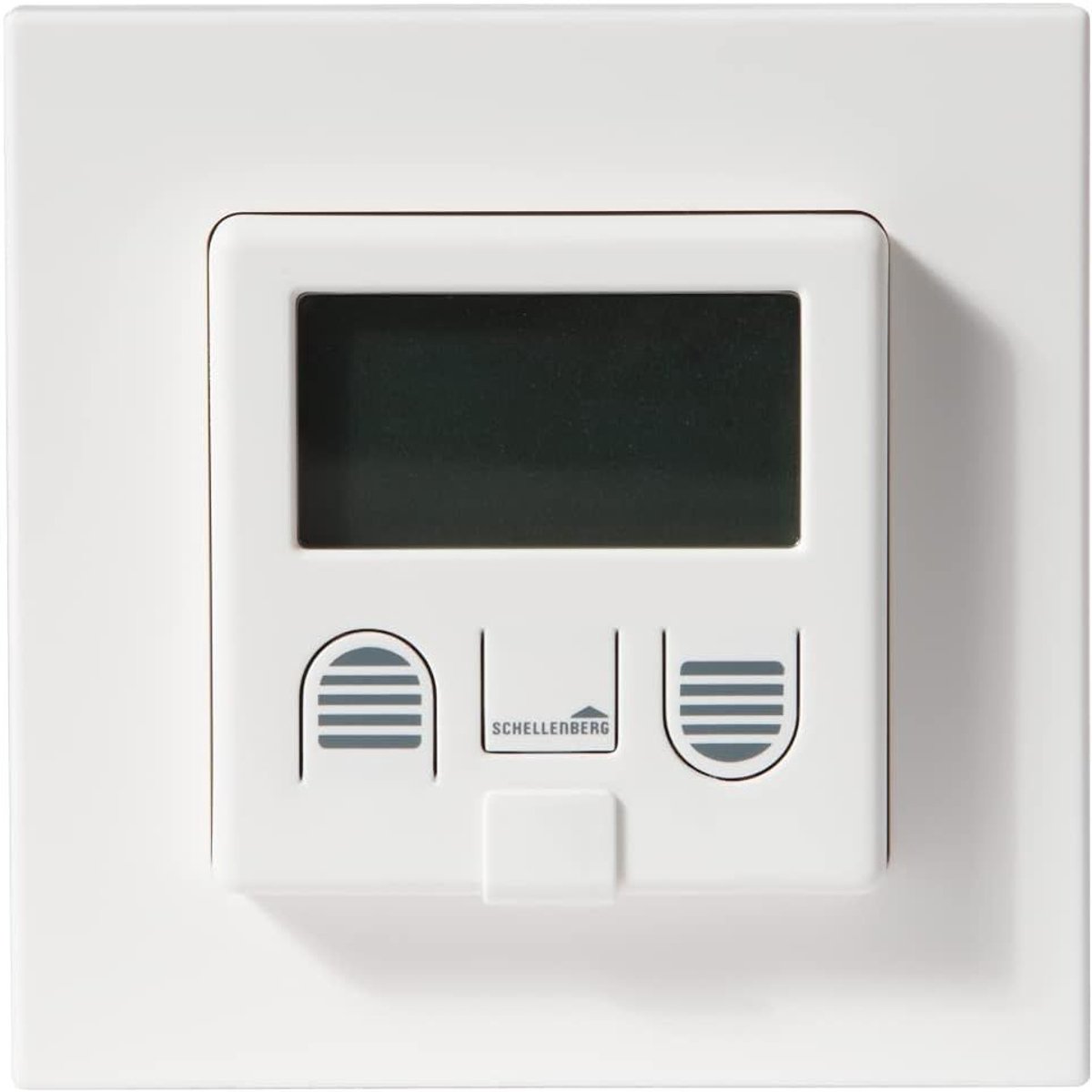 Schellenberg 25572 Timer PLUS voor de bediening van rolluiken met display, wandschakelaar voor inbouwmontage, programmeerbare automatische functie met dagprogramma en willekeurige functie.