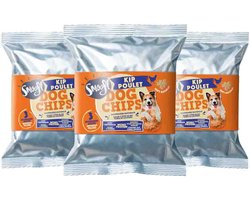 3x Smoofl Hondensnack Dog Chips Kip 50 gr