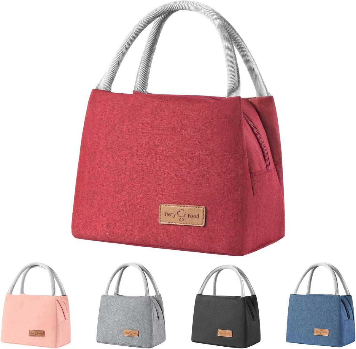 Geïsoleerde Lunch Tas - Waterdichte Koeltas - Voor Vrouwen Mannen - Draagbare Snack Tas voor Werk School Kantoor Picknick (Rood)