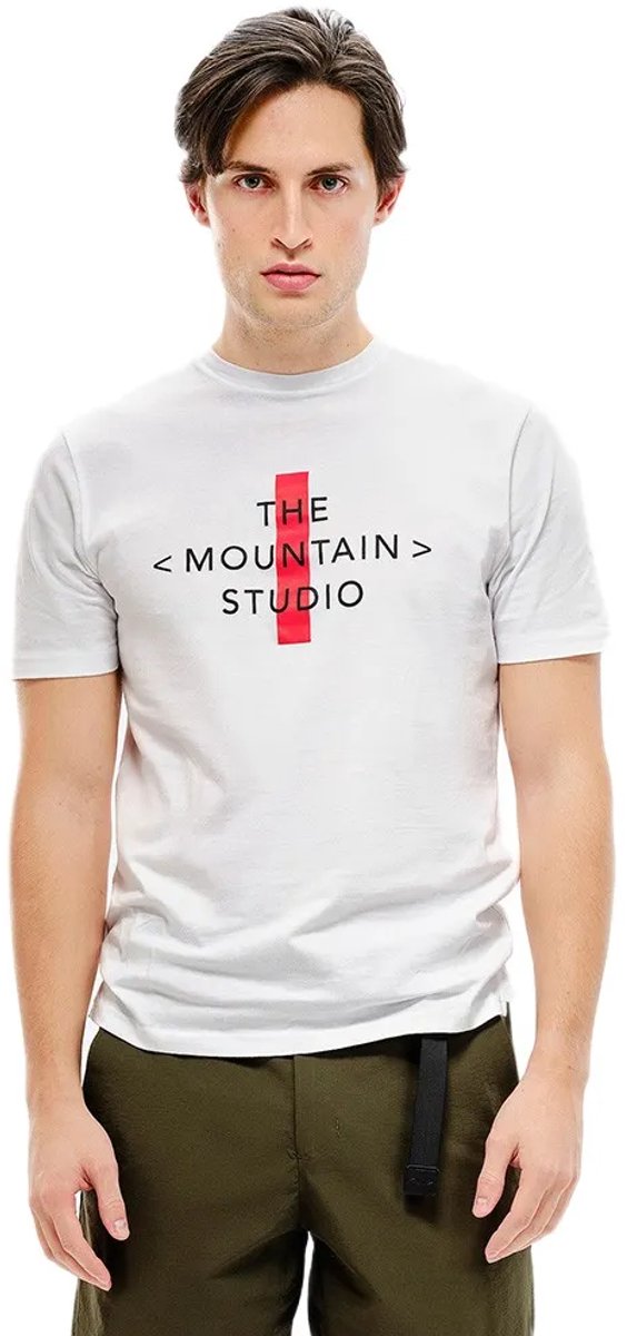 The Mountain Studio Cross Logo T-shirt Met Korte Mouwen Wit S Man