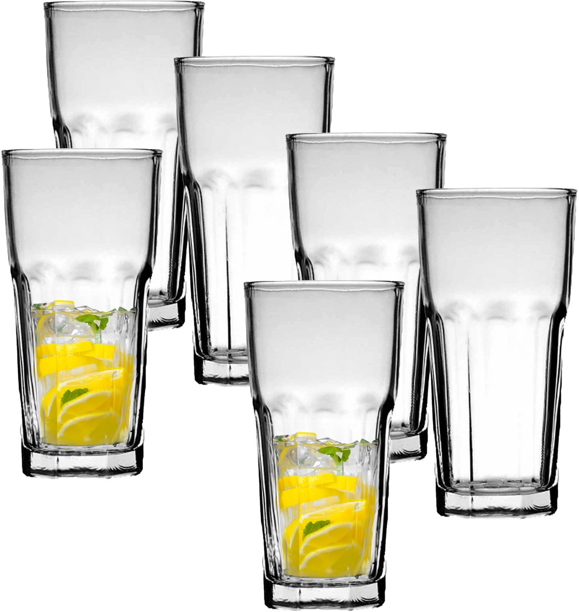 Uniglass Waterglas Marocco - 325 ml - waterglazen 12x stuks - longdrink glazen - glas - H14,2 x D7,75 cm