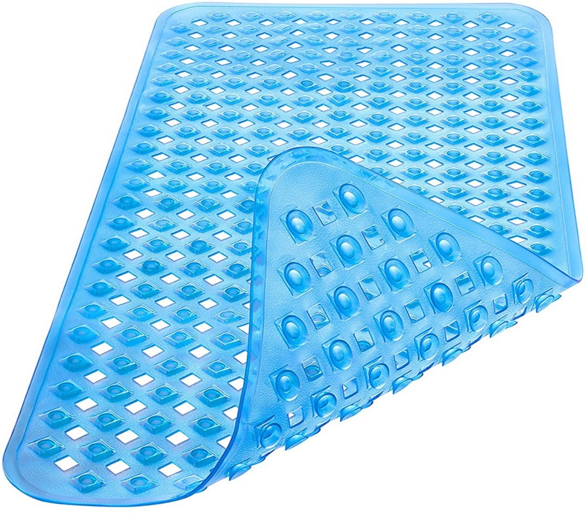 TOVBMUP Badmat - Antislipmat - Schimmel - en afwasbaar - Antislip Douchemat - met Zuignappen - Mat voor in bad - Anti Slip Douche Cabine Mat - Badkamer accessoires - Mat voor in de Badkamer - 88x40CM - Blauw