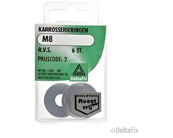 Deltafix carrosseriering r.v.s. a2 m8 x 25 x 1.5 din 9021 6 st.
