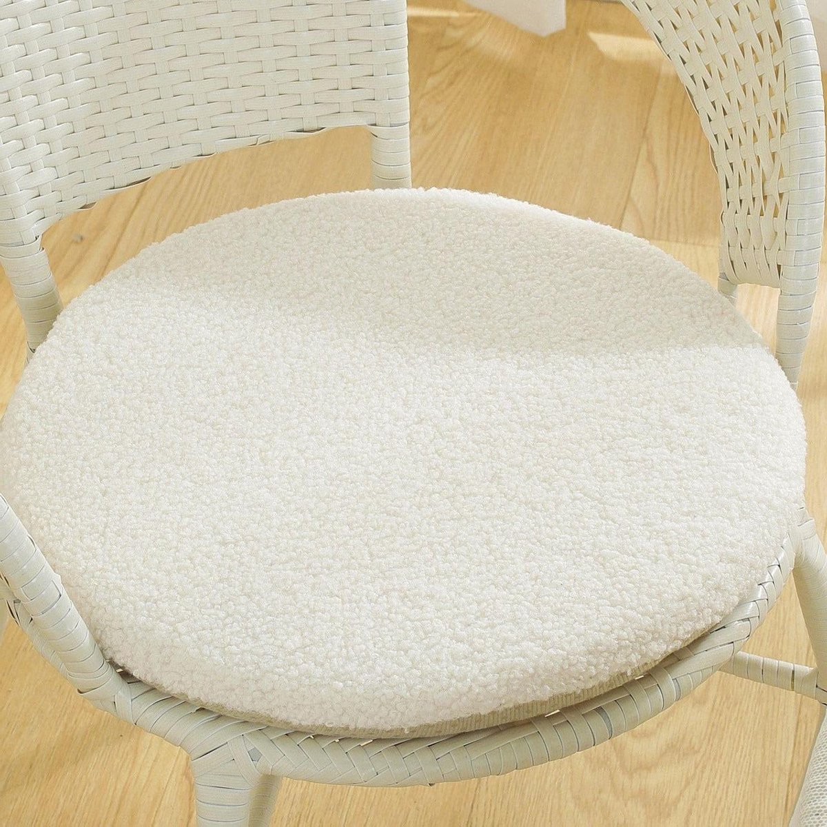 Rond Stoelkussen - Zitkussen - Warmte en comfort - Superzacht neplamsleer - 50x50cm - Brui
