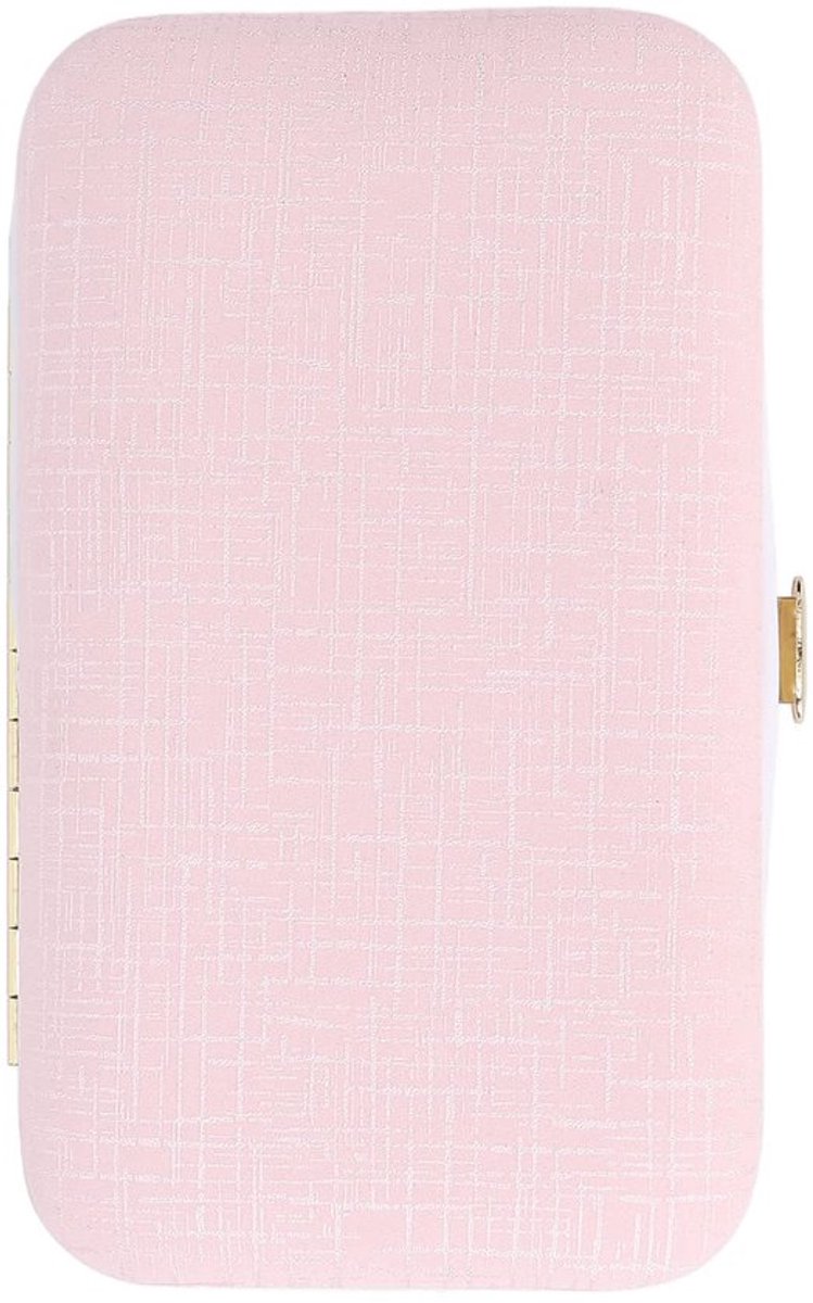 Sieraden organizer, draagbare reissieraden organizer van goede dichtheid, niet-geweven stof, voor op reis, voor armbanden en oorbellen (roze)