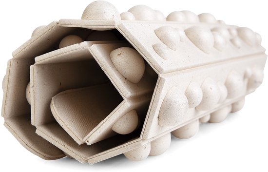 Spokey ROSE Yogamat - Creme - 46x30x1,6 - massageprotrusies - EVA foam - rijsthulzen en bamboe van Spokey — afbeelding 4