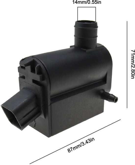 ONF3 - Voertuig Voorruit Wasmachine Pomp - 3-Pin Connector - 12V - Zwart - Vervangingsdeel - Geschikt voor Hyundai modellen van Merkloos — afbeelding 3