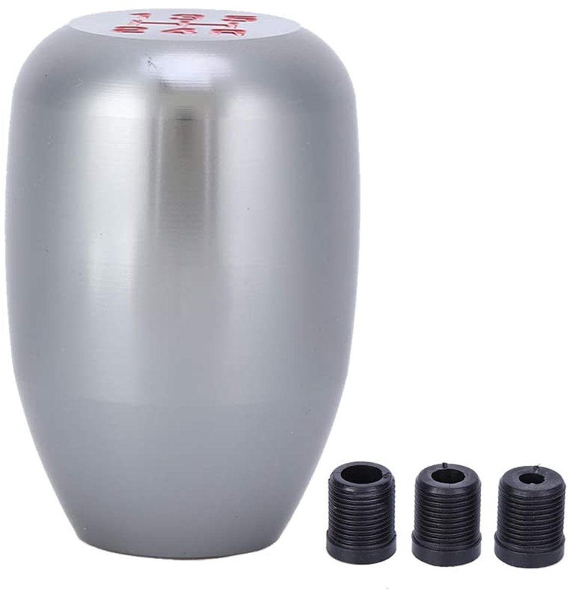Jhubersproducts - Universele Versnellingspook Knop - 5 Versnellingen - Inclusief Adapters - Titanium Kleur - Auto Accessoires - Ergonomisch Ontwerp -