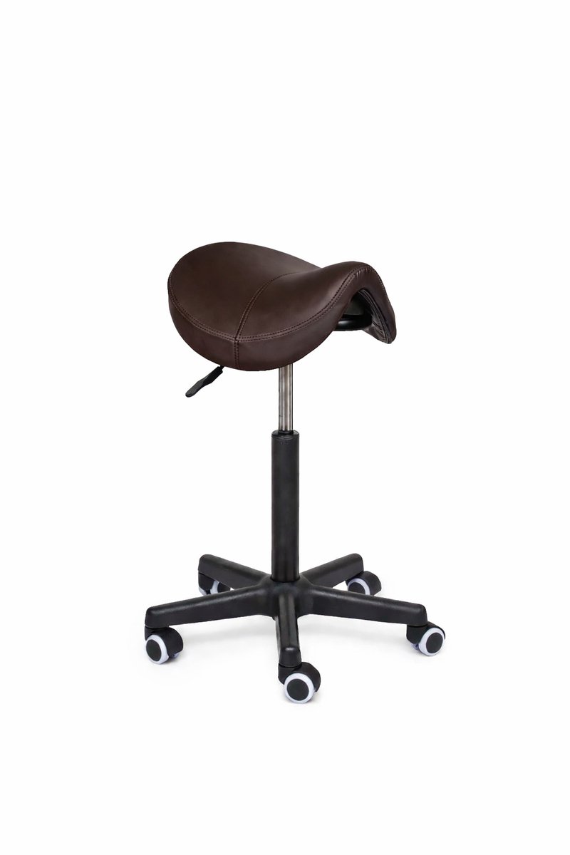 Ergonomische Zadelkruk Comfort Bruin op Wielen Standaard (50-68cm) / Zonder voetsteun / Standaard wielen