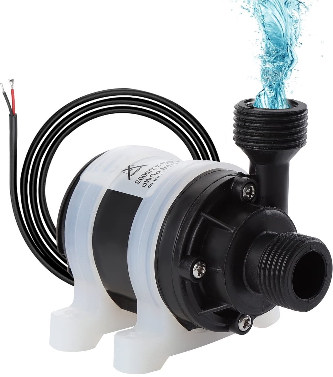 Jhubersproducts - Mini-waterpomp - Dompelpomp - Borstelloze motor - Zwart - Amfibiepomp - 800 l/u - Geschikt voor vijver en aquarium - Compact formaat