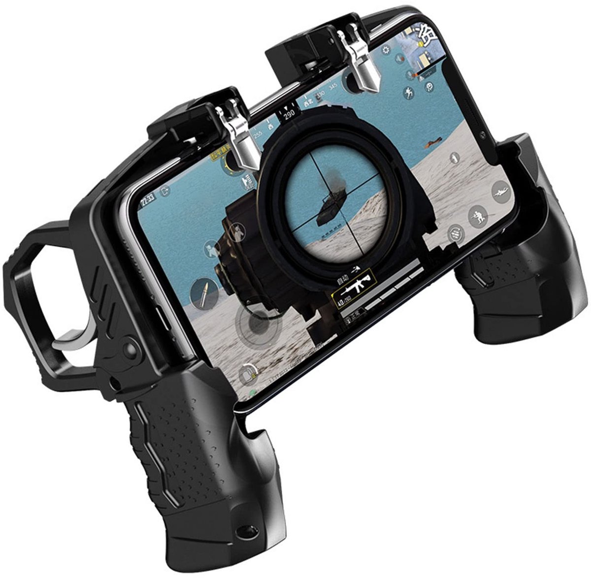 Jhubersproducts - Mobiele Gamecontroller - Ergonomische Gamepad - Voor 4,7-6,5 Inch Telefoons - Comfortabele Bediening - Ondersteunt 4 Vingers - Perfe