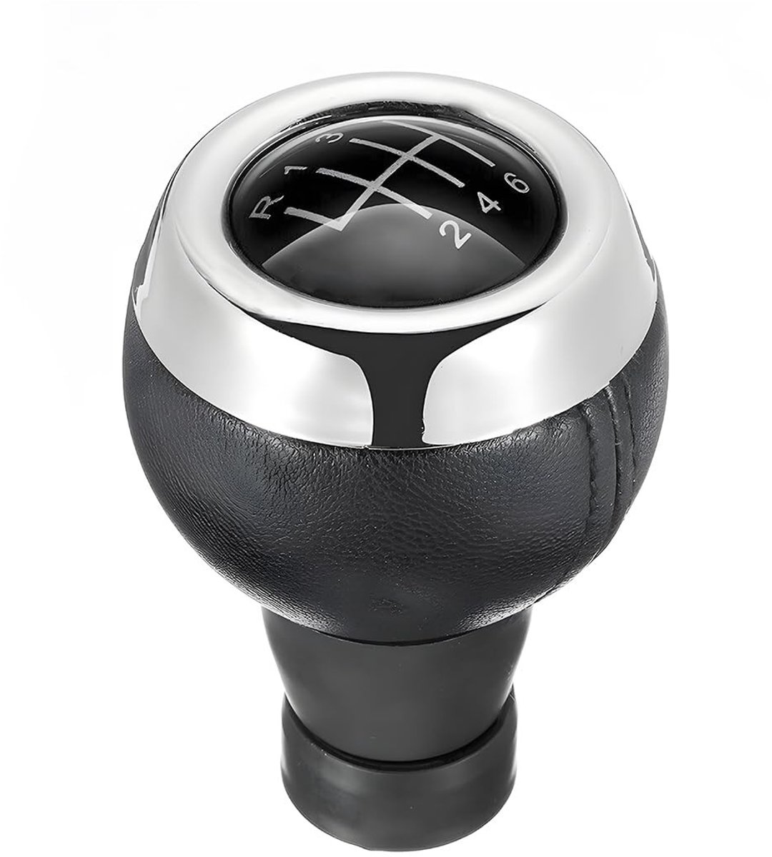 Vlemico - Handmatige versnellingspook - Schakelhendel 6 versnellingen - Universeel ontwerp - Zwart en zilver - Voor auto-interieur - Hoogwaardige P...