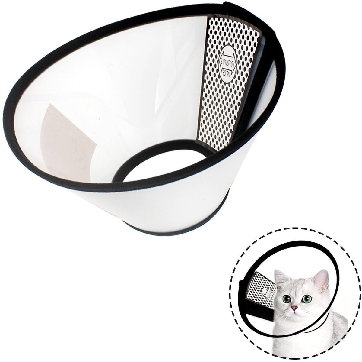 Vlemico - Halsband voor Huisdieren - Beschermende Kegelhalsband - Unieke Stijl - Formaat L - Voor Katten en Kleine Honden - Geweldige Bescherming