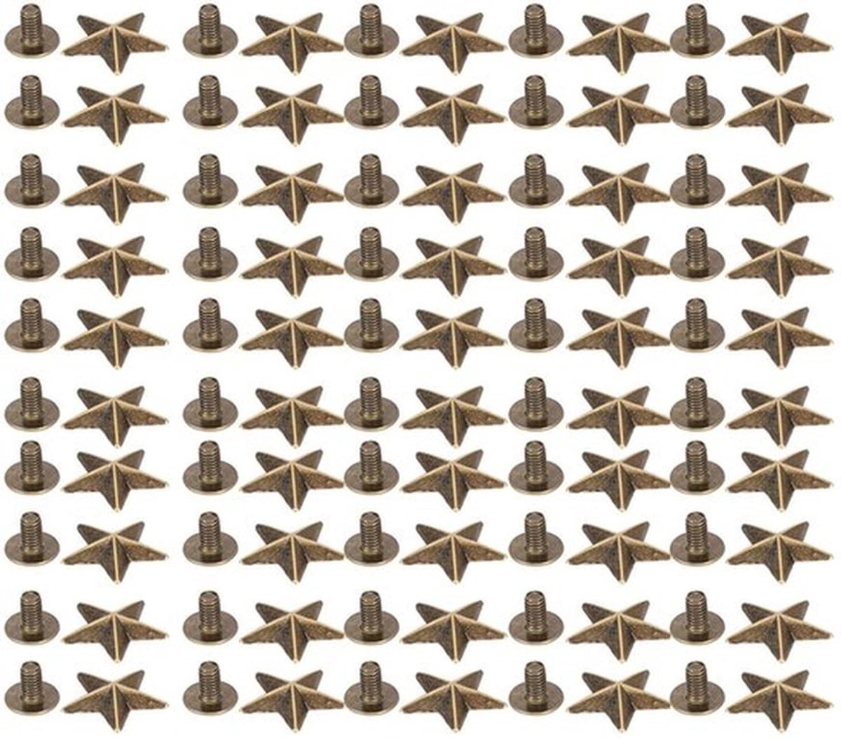 14mm Handbedrukte Metalen Ster Rivets - Roestbestendig Bronzen Decoratierivets