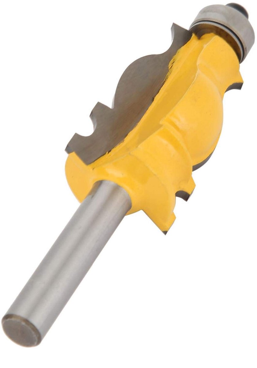 Vlemico - Houtbewerkingsfrees 8 mm - Gele efficiënte leuningfrees - Hardmetaal - Geschikt voor hard en zacht hout - Houtrandafwerking - Ideaal voor...