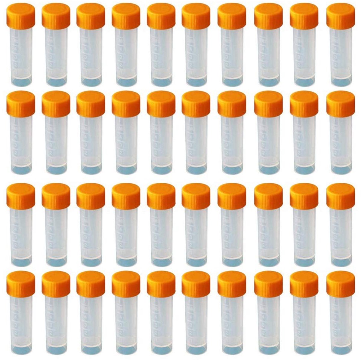 Dailygoods - Monsterbuisjes - Reageerbuisjes - 40 stuks - 5 ml - Kunststof - Laboratorium en ziekenhuis - Geschikt voor diepvriespogingen - H007