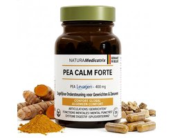 NATURAMedicatrix PEA Calm Forte Supplement - Levagen+ PEA 400 mg, Trans-Resveratrol & Acmella - Gewrichten & Darmcomfort - Voedingssupplementen - 60 Capsules