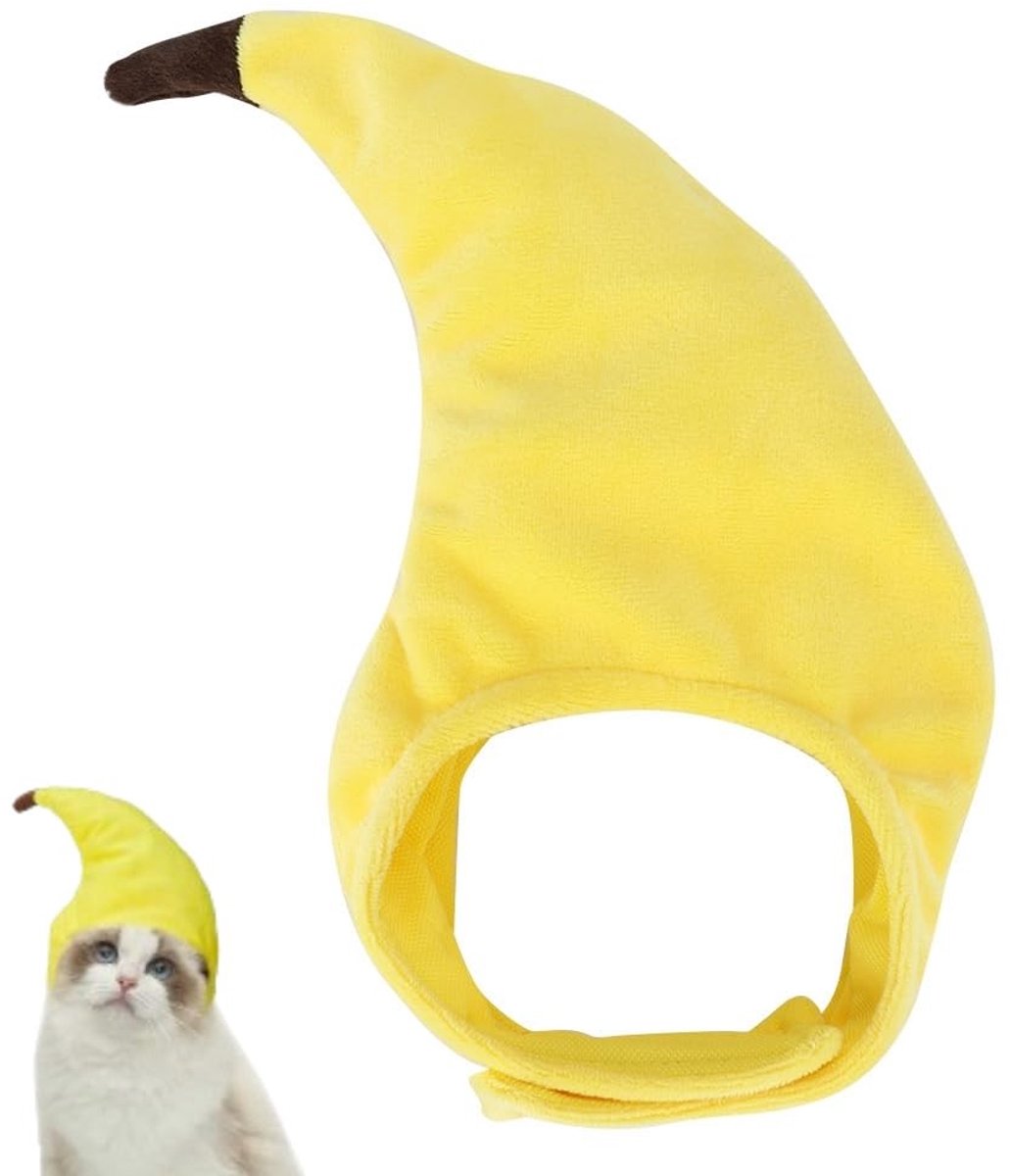 Dailygoody - Huisdier Hoofddeksel - Banaan Kostuum - Verstelbare